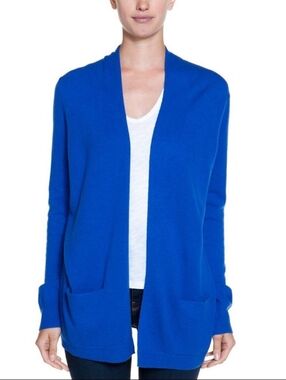 Joie Helida Wool & Cashmere Open Front Cardigan sweater royal blue women medium